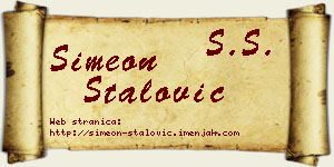 Simeon Stalović vizit kartica